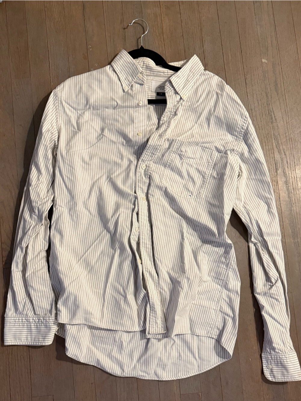 Jack Spade White and Light Blue Striped Button-Up Shirt